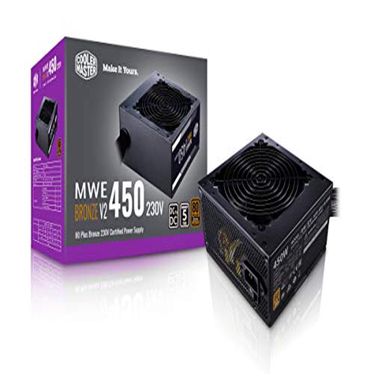 Cooler Master Mwe 450 Bronze V2 Power Supply  NonModular | 80 Plus Bronze Certified | 120Mm Hdb Fan | DcToDc Circuit Design