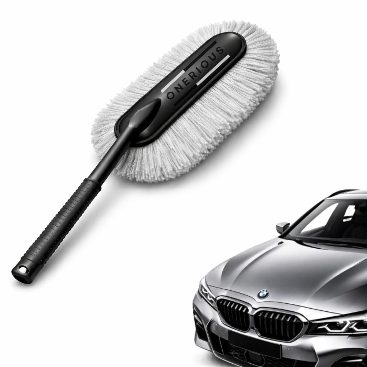 Onerious Car Duster LintFree & ScratchFree Car Cleaner Brush With Long Handle, Strong Absorption, Cleaning Tool For Wet & Dry