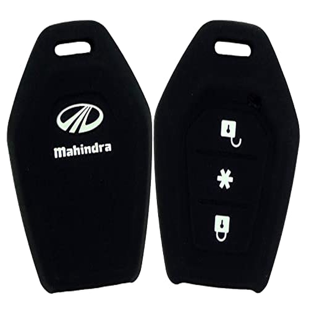 Shopoflux Silicone Car Key Cover Compatible With Mahindra Tuv 300 Remote Key (Pack Of 2),Black