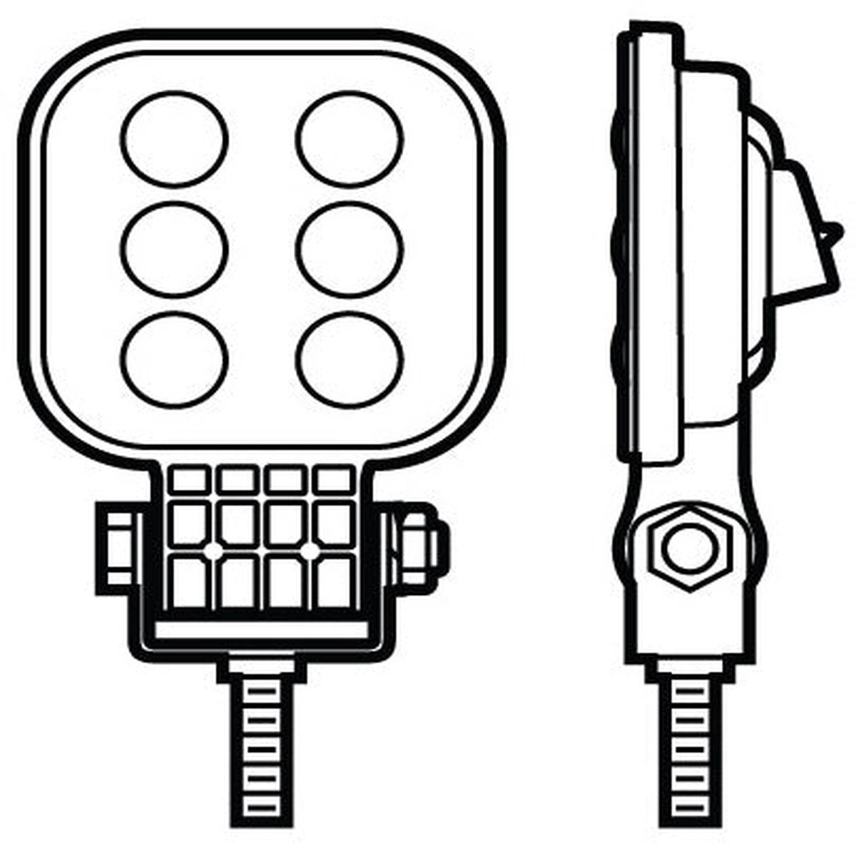 Led Wk Lgt Sqr Ped Mnt Hardwired W/