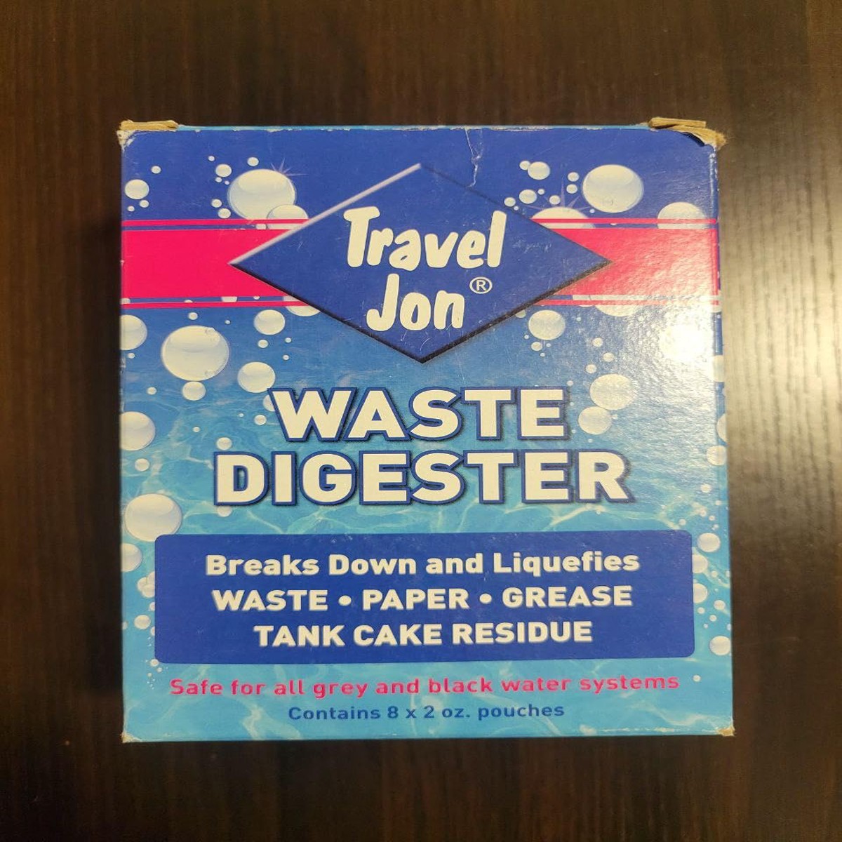 Travel Jon Waste Digester RV Black Tank Treatment - Extra-Strength Marine & RV Toilet Treatment | Liquifies Waste in Black & Gra