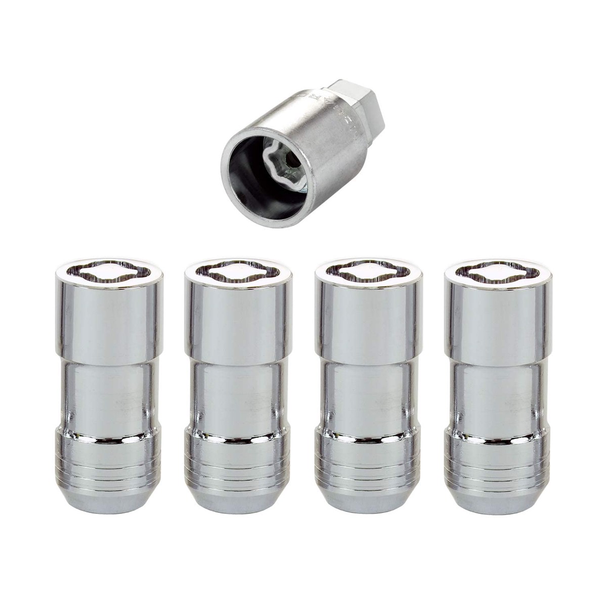 MCGARD 24210 Chrome Cone Seat Wheel Locks (M14 x 1.5 Thread Size) - Set of 4