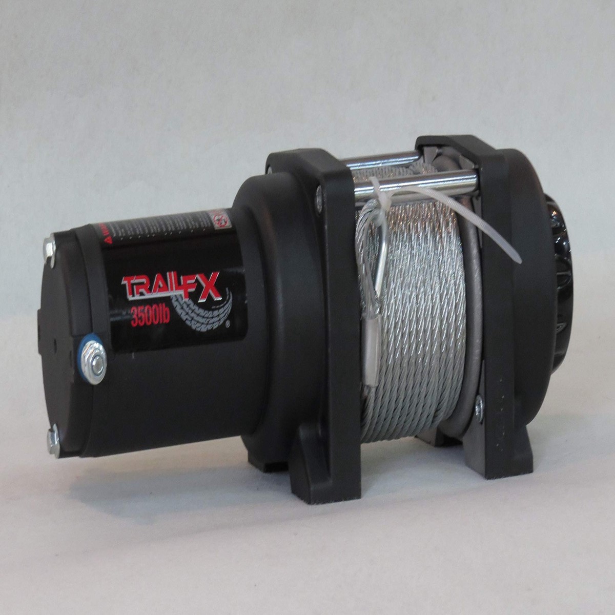 TrailFX W35B ATV Winch 3500 lb Line Pull 50 Foot Steel Cable 4-Way Roller Fairlead 250A Electric Wired Remote and Handlebar Swit