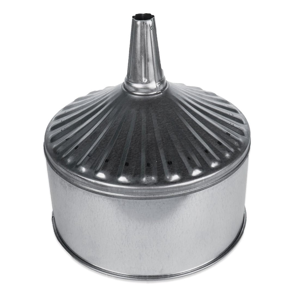 Funnel King 94467 12 Qt Fluted Galvanized Funnel W/Screen - 11 Center Spout, Multi