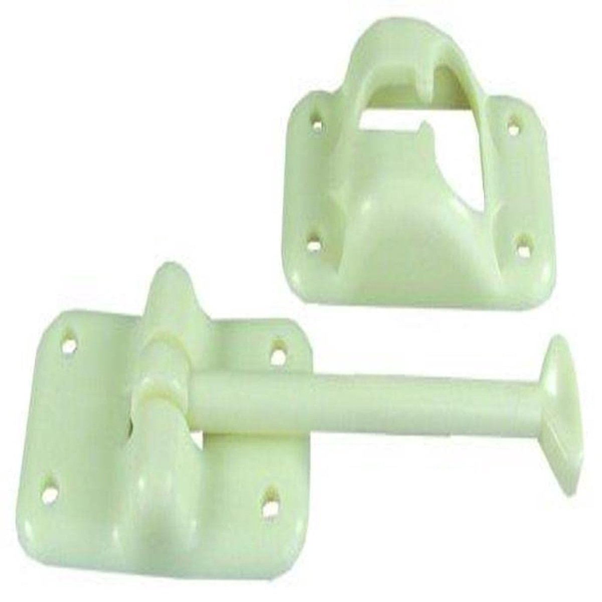 JR Products 10424 Plastic T-Style Door Holder - Colonial White, 3-1/2