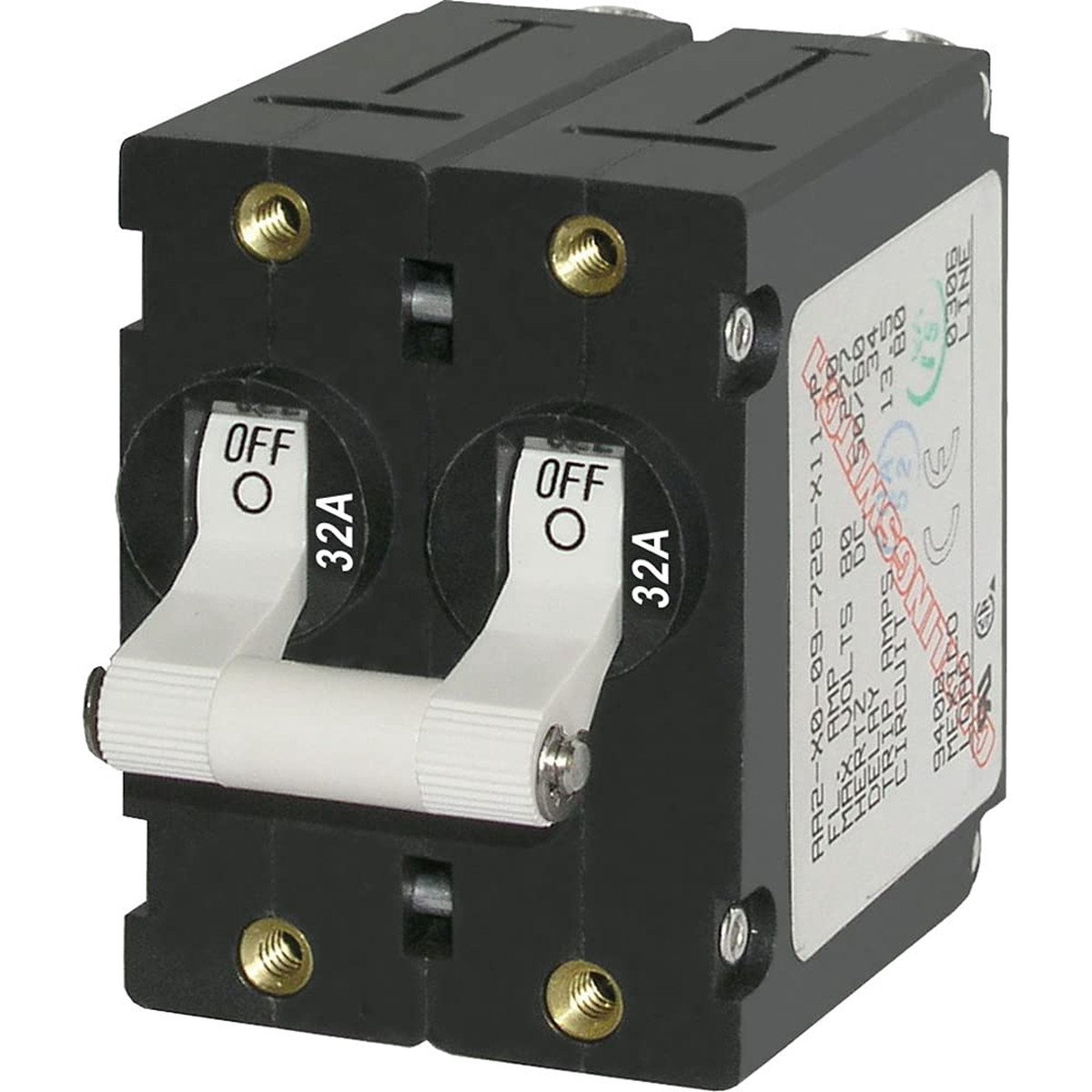 Blue Sea Systems A-Series White Toggle Double Pole 32A Circuit Breaker