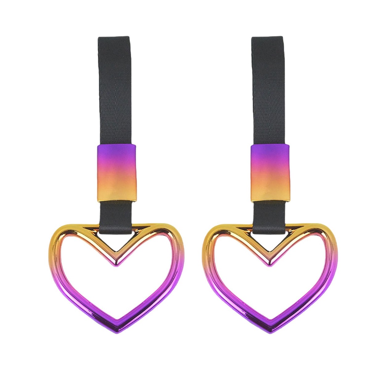 2 Pcs Heart Shaped Car Handle Straps Drift Charm Rear Bumper Warning Ring for Car Interior Exterior Decor