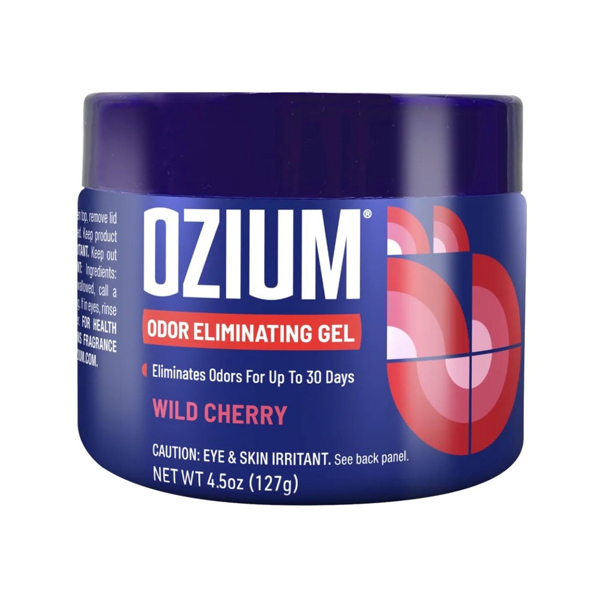 Ozium Odor Eliminating Gel Air Freshener 4.5 oz Wild Cherry for Home Car Office (2-pack)