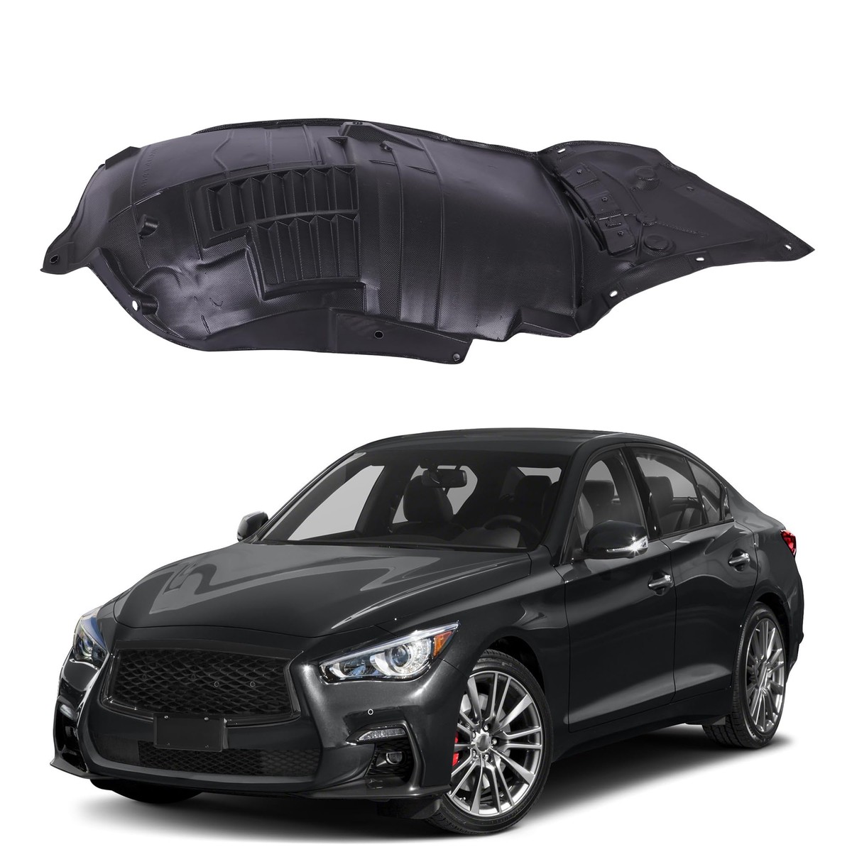 ALING Fender Liner Left Inner Front Wheel Liner Splash Shields Guard Fits for 2014-2023 Infiniti Q50 Driver Side New Liner Repla