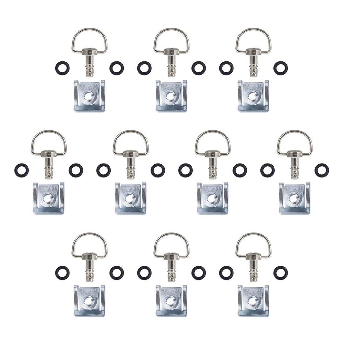 MOTO4U Motorcycle Race Fasteners Quick Release 14mm D-Ring 1/4 Turn Fairing Fastener Clip Style C x10 Sets in sliver color