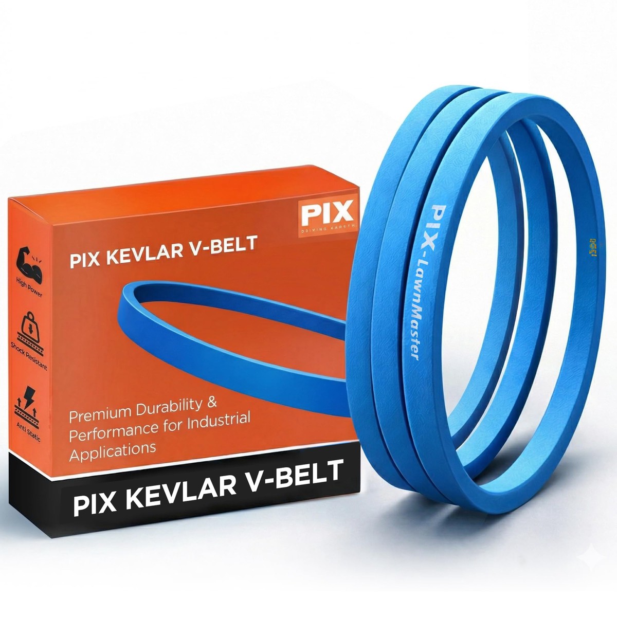 PIX B126K Kevlar V-Belt 5/8 x 129in OC - Industrial Drive V-Belt Fits B126, BK126, 5LK1290, 5L1290, 5L1290K, BP126, MXV5-1290 -