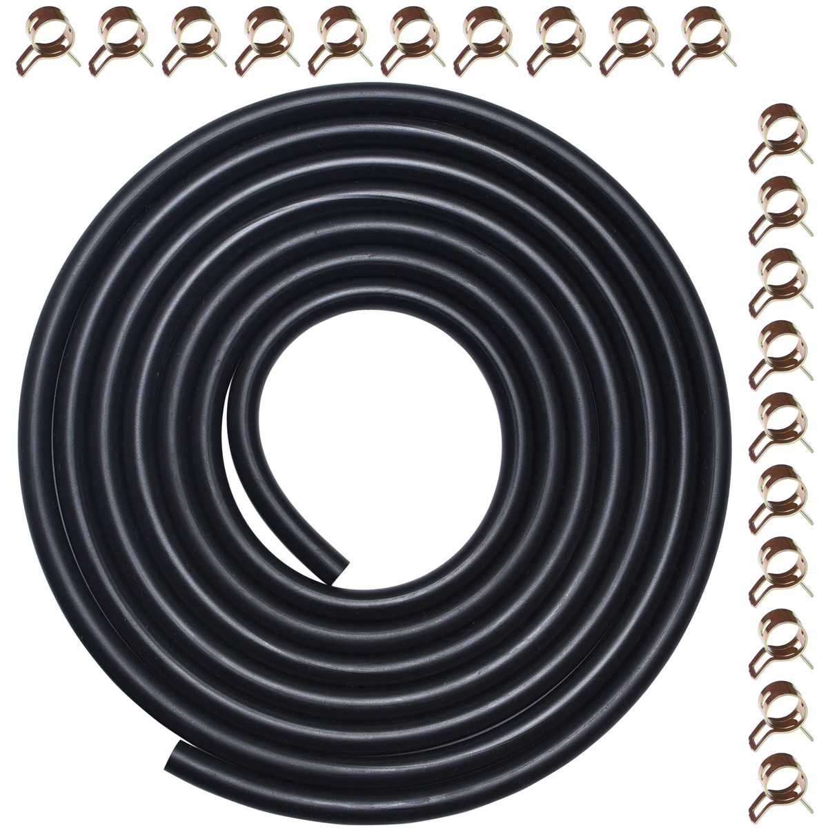 10 Feet 5/16 Inch ID Fuel Line with 20pcs Hose Clamps for Kawasaki Kohler Briggs & Stratton Small Engines Mini Bike ATV Mowing M