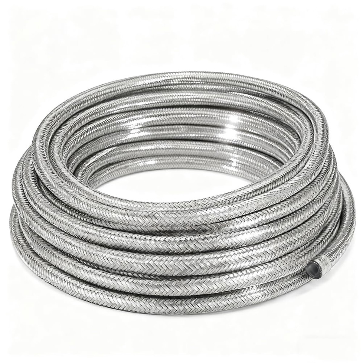 10AN Stainless Steel Braided Fuel Line Hose - 1015 PSI Working Pressure & 5075 PSI Burst Compatible with Oil, Fuel, Transmission