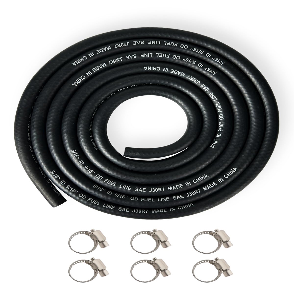 YAMAKATO 5/16 Fuel Hose Line NBR Braided SAE J30R7 9.5 Feet Rubber Tubing