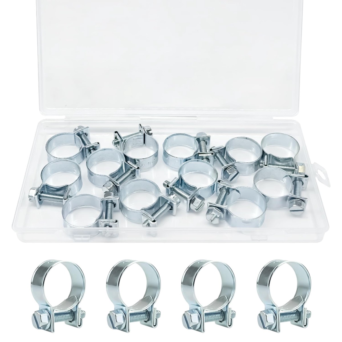 zDwfDc 12PCS 16-18mm Fuel Line Clips 5/8-23/32 Pipe Clamp for Automotive Diesel Petrol Pipe DD025-16-18