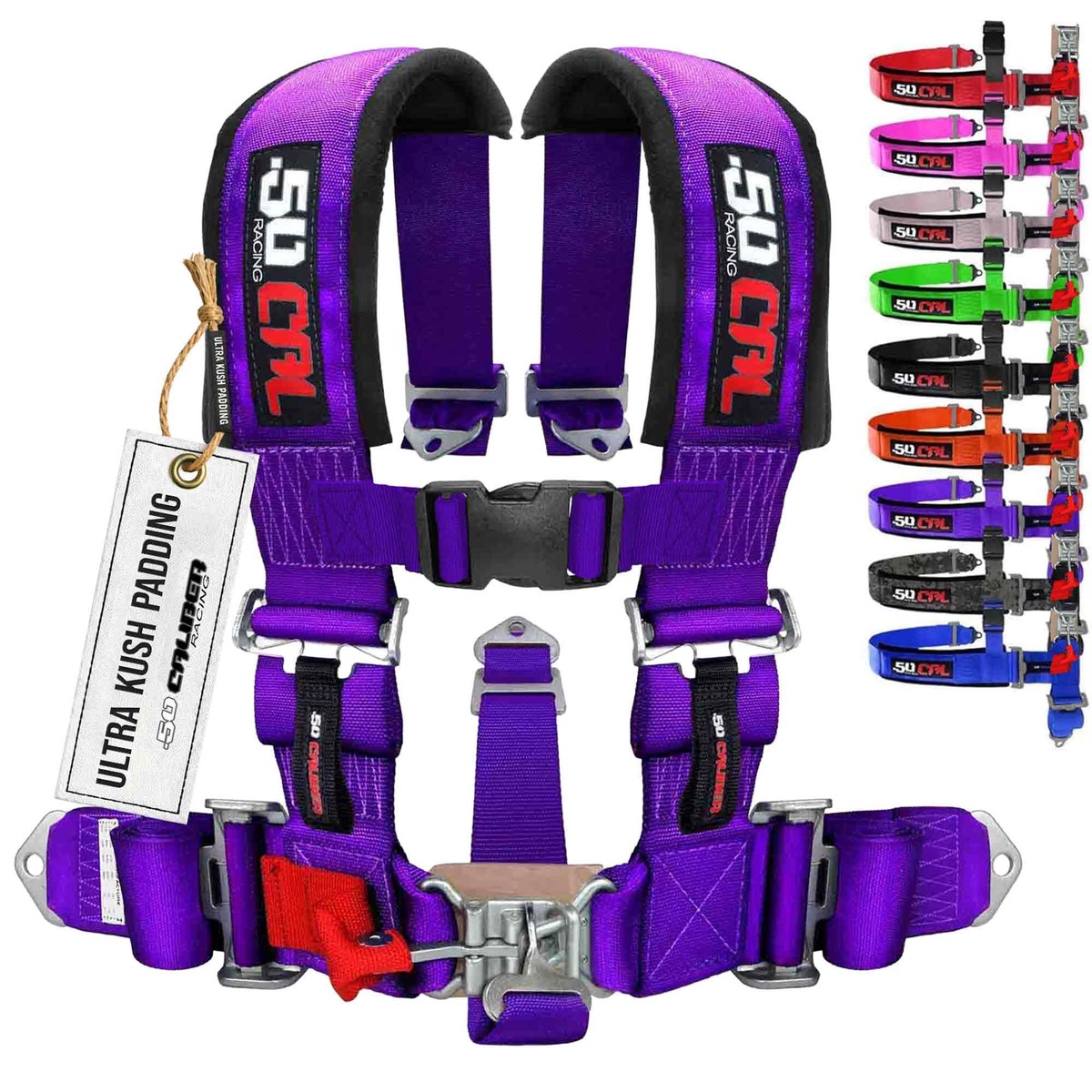 1 pc Purple 5 Point Harness for Bucket Seat, Latch Release, 9 Color Options, Racing Harness 5 point, Race Car, UTV, RZR [6008P3]