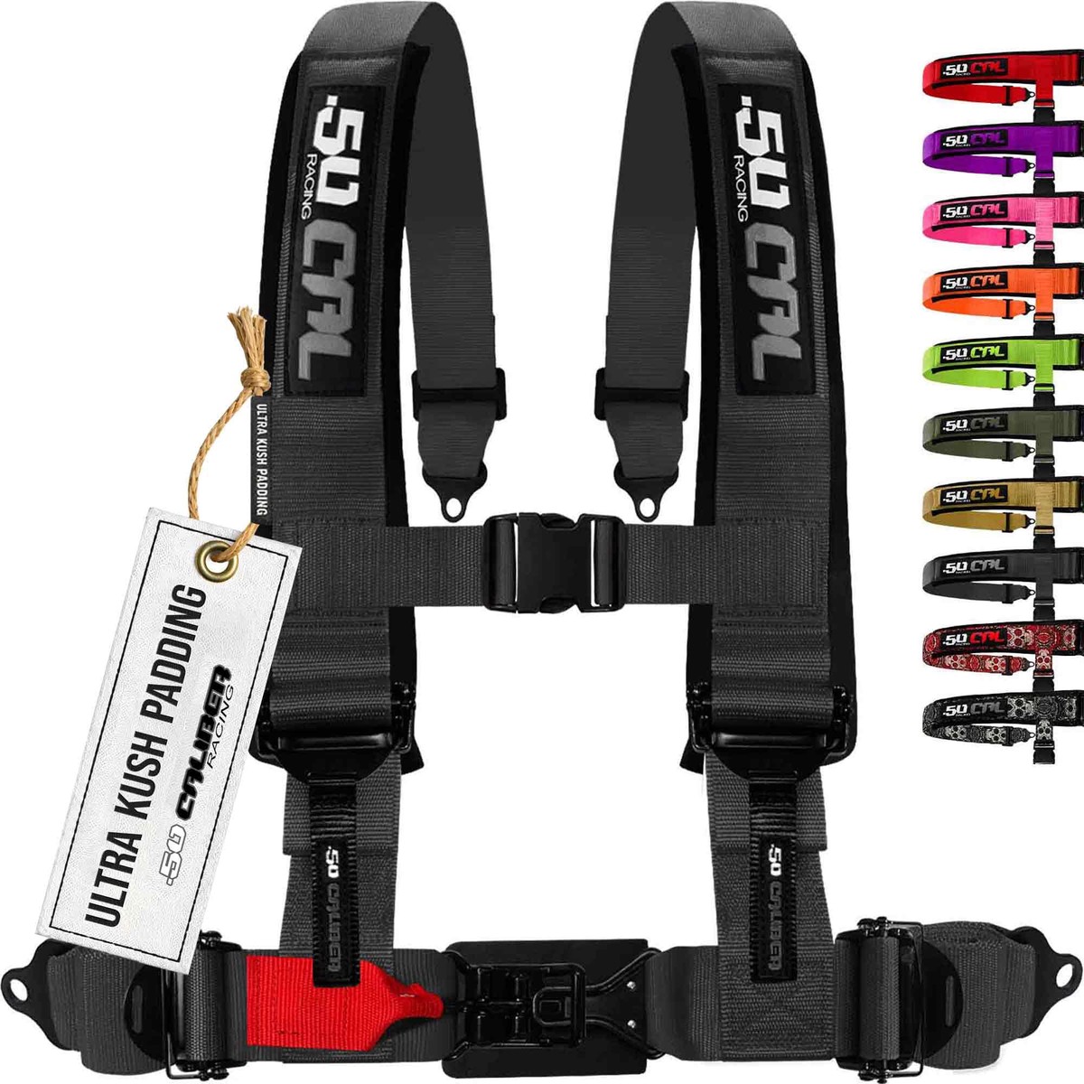 1pc Black 4 Point Harness for Bucket Seat, 2in Belt, Quick Release, 10 Color Options, Racing Harness UTV RZR Car [6314]