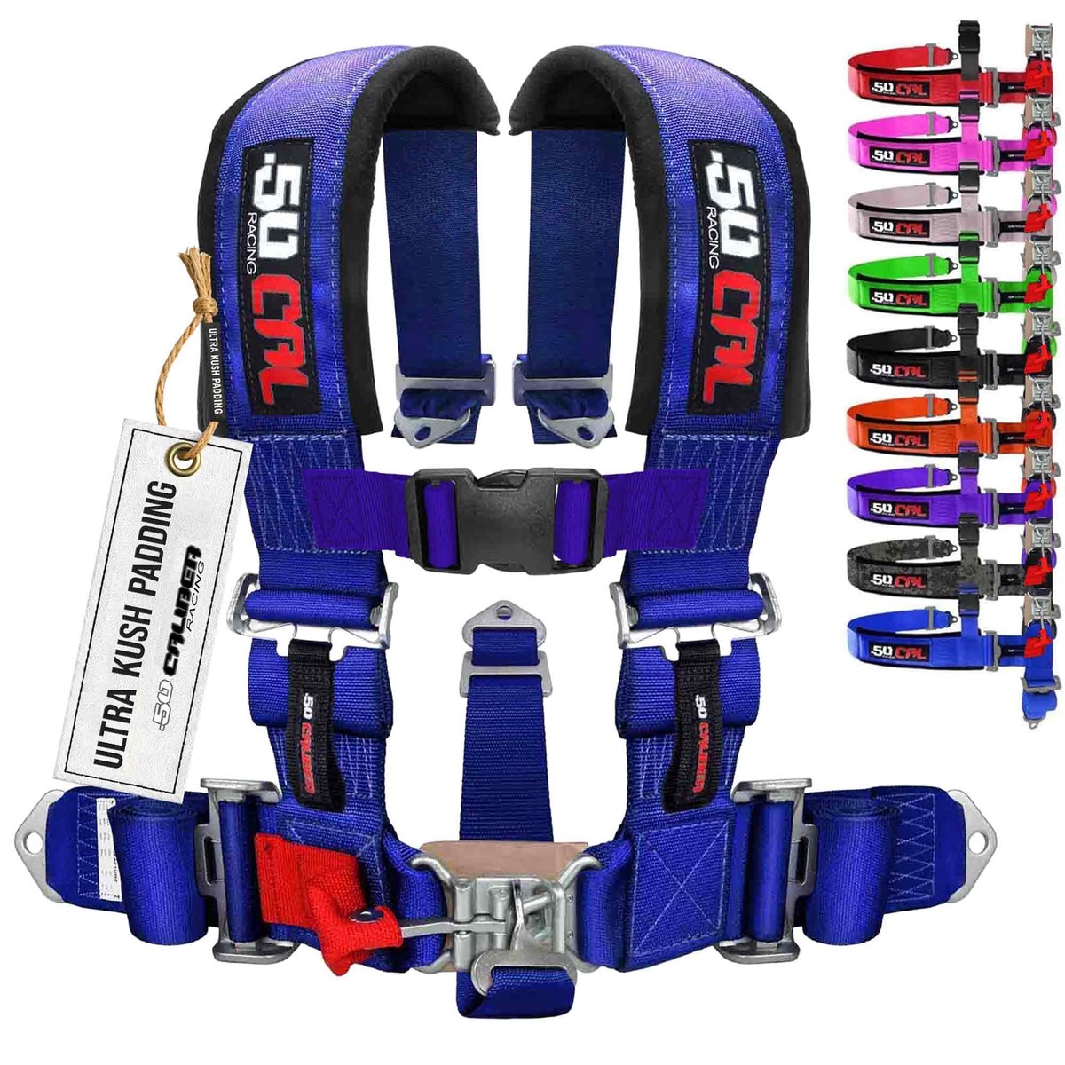 1pc Blue 5 Point Harness for Bucket Seat, Latch Release, 9 Color Options, Racing Harness, Race Car, UTV, RZR [6009A6]