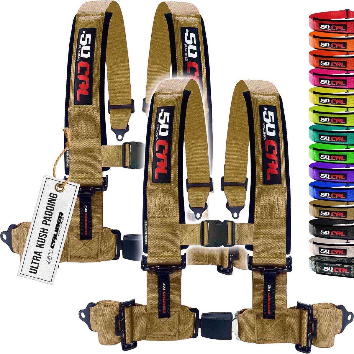 4 point harnesses (2) for bucket seat, push button release, 10 colors to choose from, racing harness 4 point race car UTV RZR (G