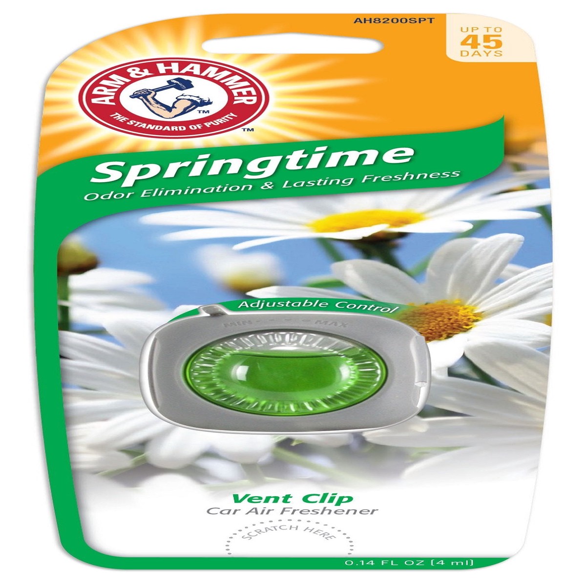 Arm & Hammer AH8200SPT Vent Clip Air Freshener, Springtime, 1 Pack