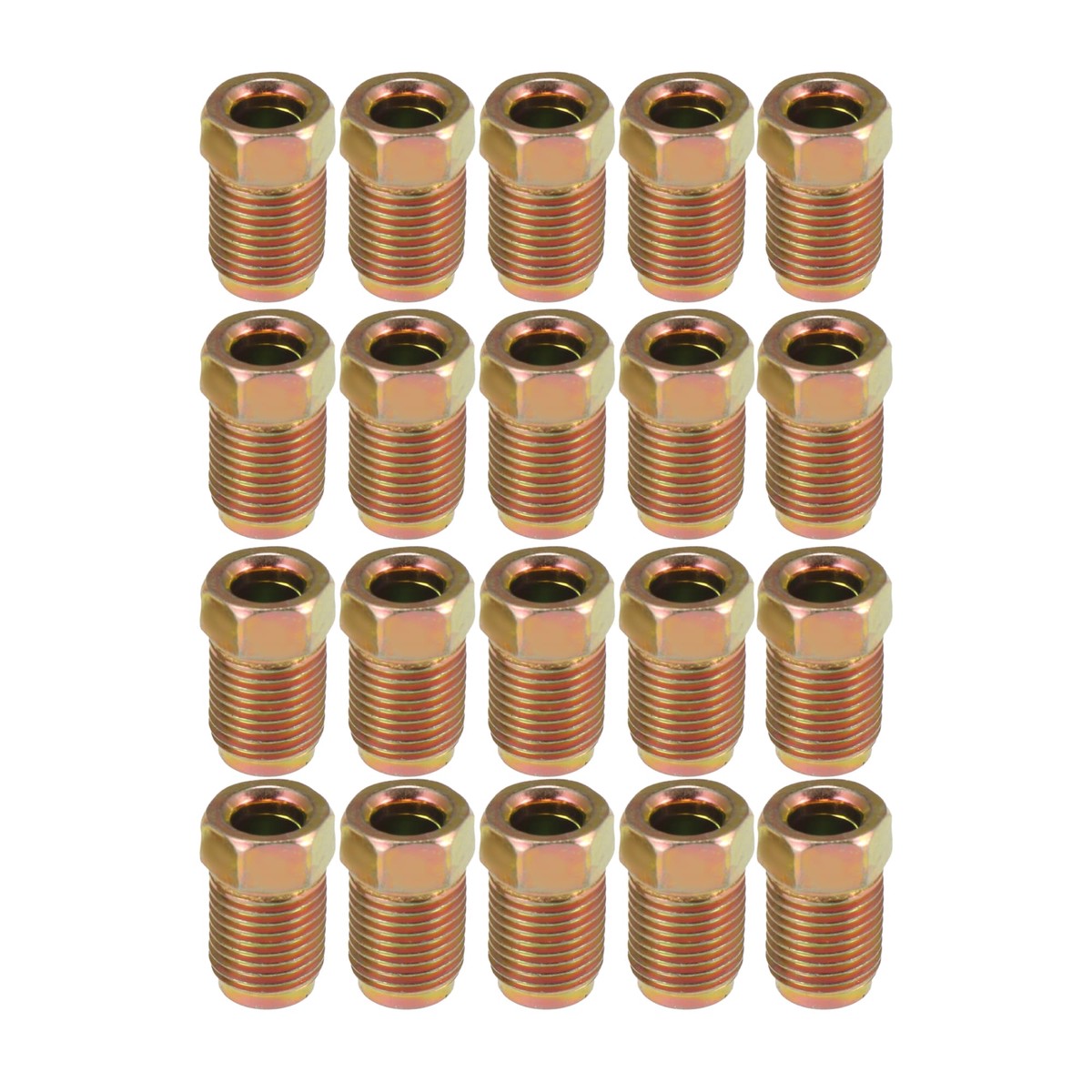 X AUTOHAUX 20pcs M10x1.0 Threads Brake Line Nut Fittings for 3/16 Steel Brake Line Tubing for Car