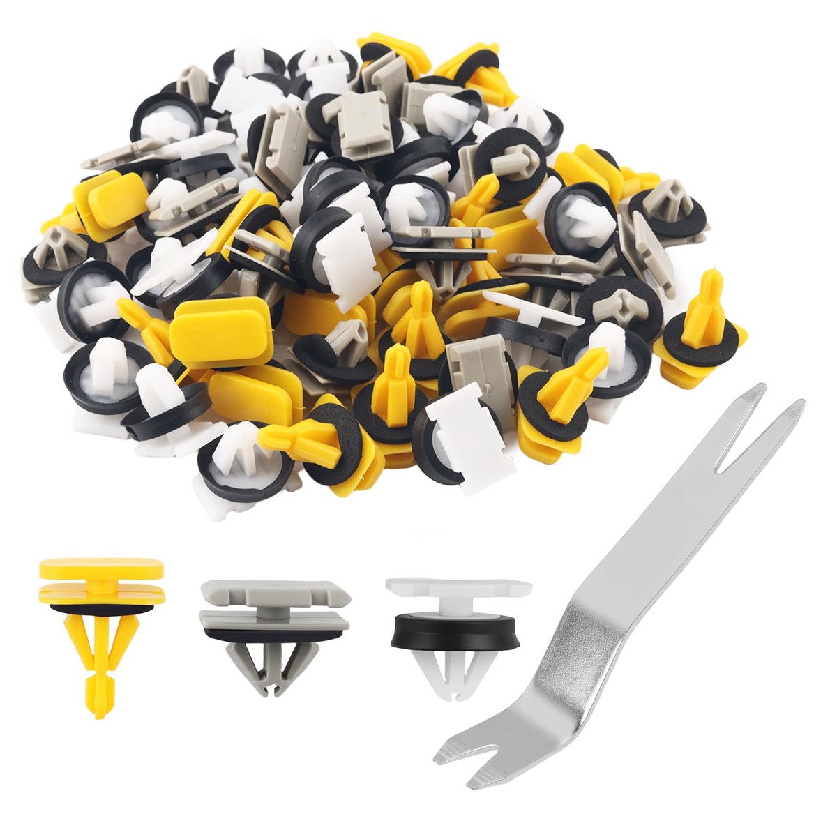 70PCS Car Fender Flare Rocker Panels Moulding Clip,3-Size Car Fender Flare Trim Clips Compatible with Cadillac/GMC/Buick,Portabl
