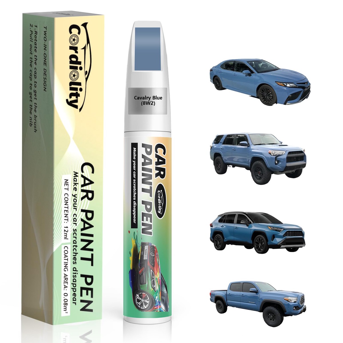 Cardiality Cavalry Blue(8W2) Touch Up Paint Pen for Toyota,Car Paint Scratch Repair Pen Quick and Easy Fix Auto Paint Scratch