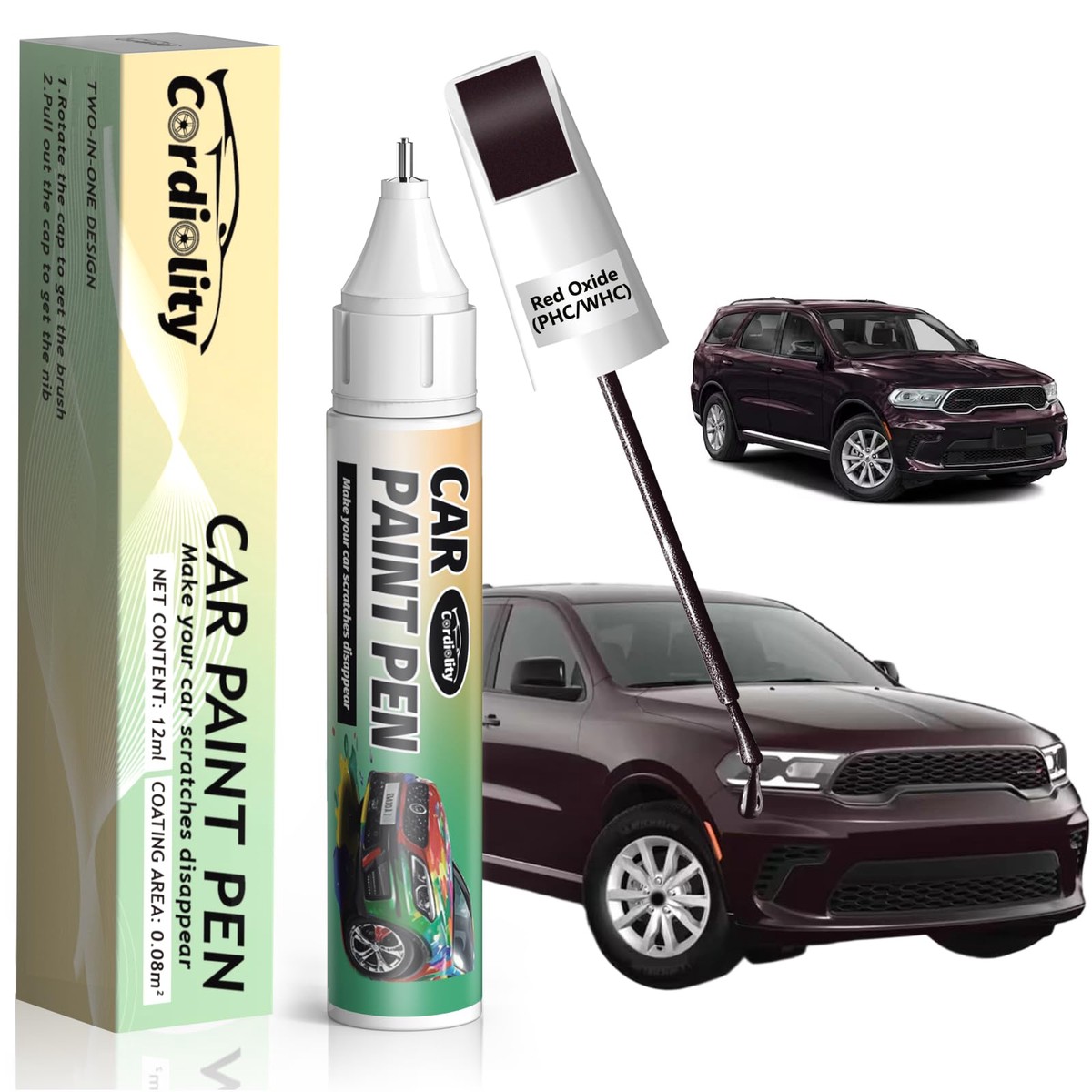 Red Oxide(PHC/WHC) Touch Up Paint Pen for Dodge,Car Paint Scratch Repair Pen Quick and Easy Fix Auto Paint Scratch