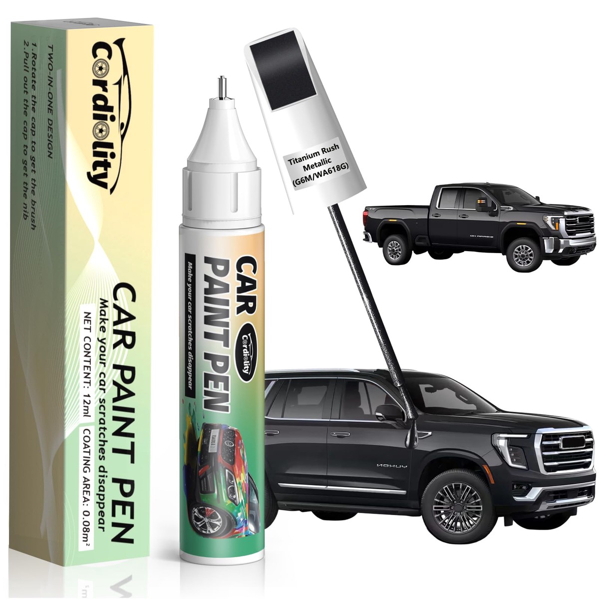 Titanium Rush Metallic(G6M/WA618G) Touch Up Paint Pen for GMC,Car Paint Scratch Repair Pen Quick and Easy Fix Auto Paint Scratch