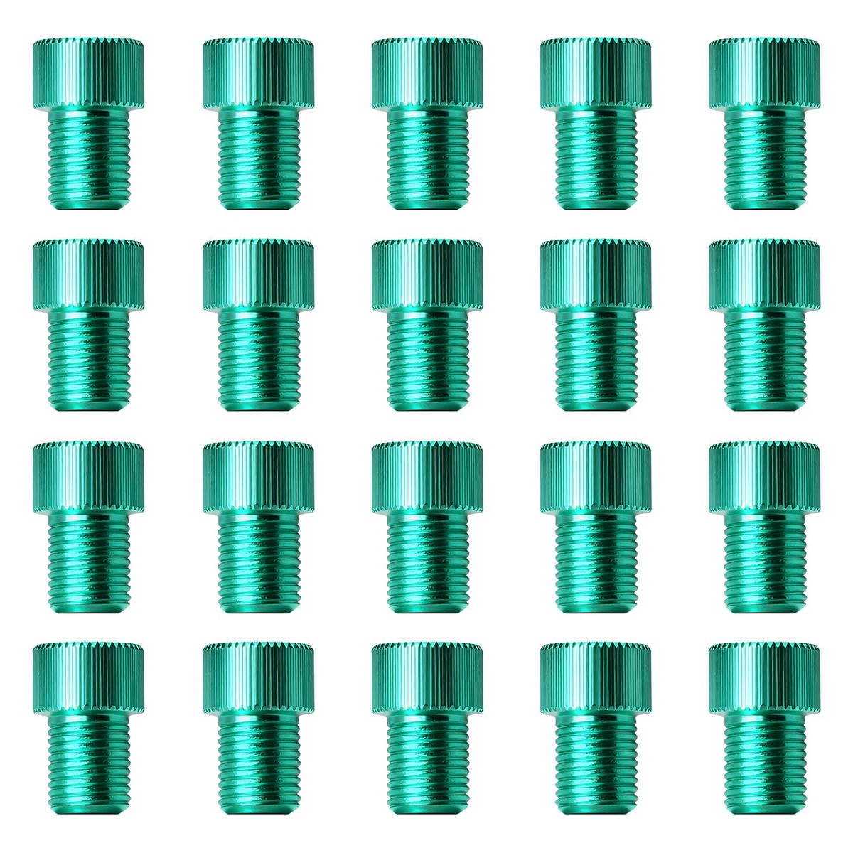 INNOLIFE Aluminum Presta to Schrader Converter Car Valve Adapter Bicycle Bike Tube Pump Air Compressor Tools (Green) - 20PCS