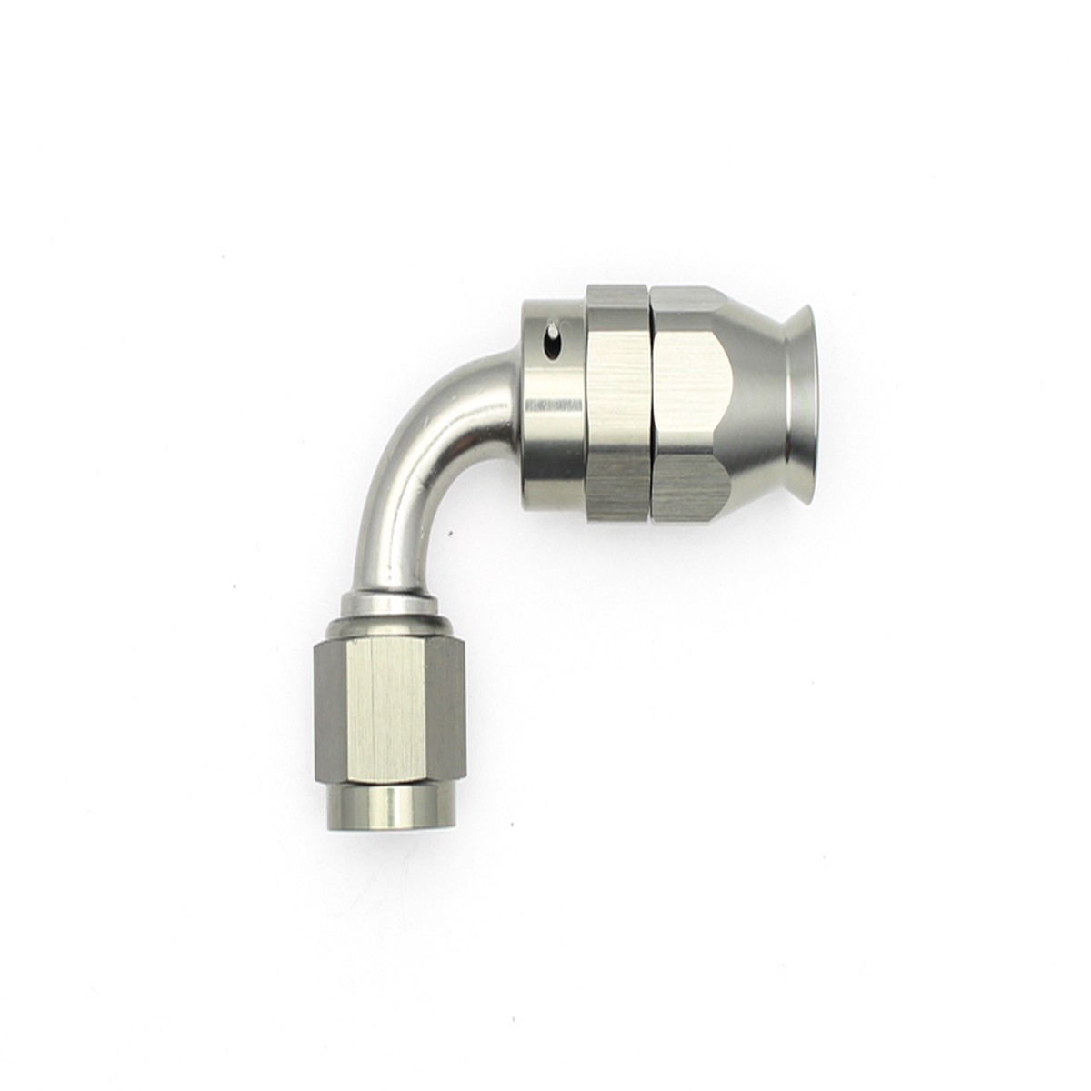 DeatschWerks 6AN Female Swivel 90-Degree Hose End PTFE with Olive Insert  Anodized Titanium