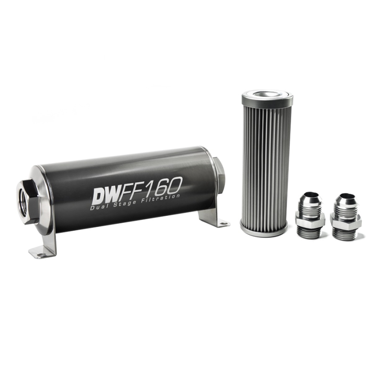 DeatschWerks Stainless Steel 10AN Inline Fuel Filter Housing Kit (10 Micron, 160mm)